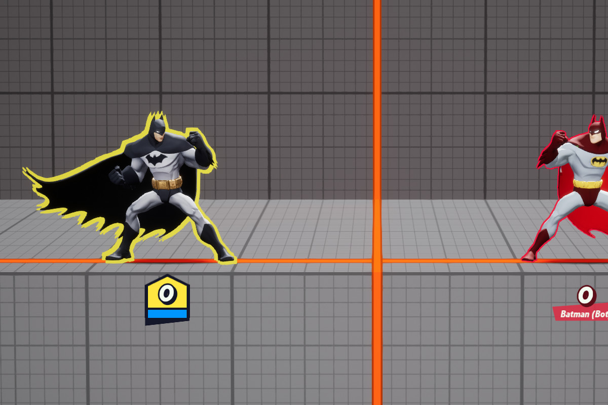 Two Batman characters square off in MultiVersus’ Lab training mode