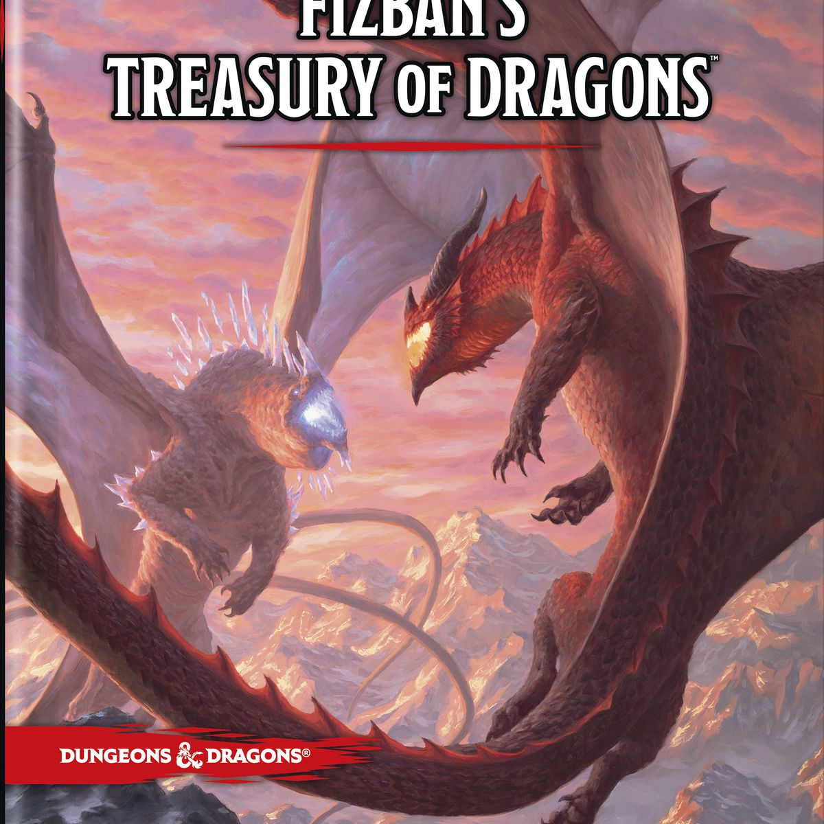 The primary cover of the D&amp;D sourcebook Fizban’s Treasury of Dragons