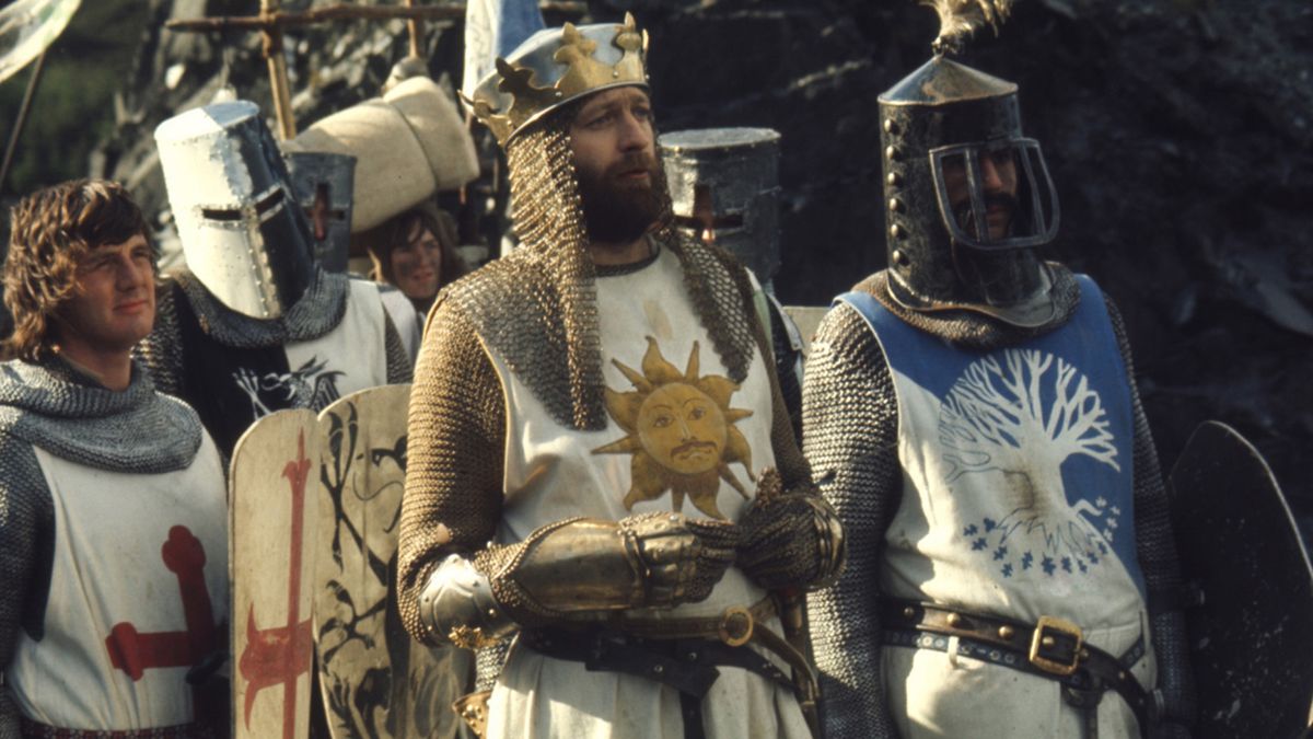 King Arthur (Chapman), surrounded by his knights.