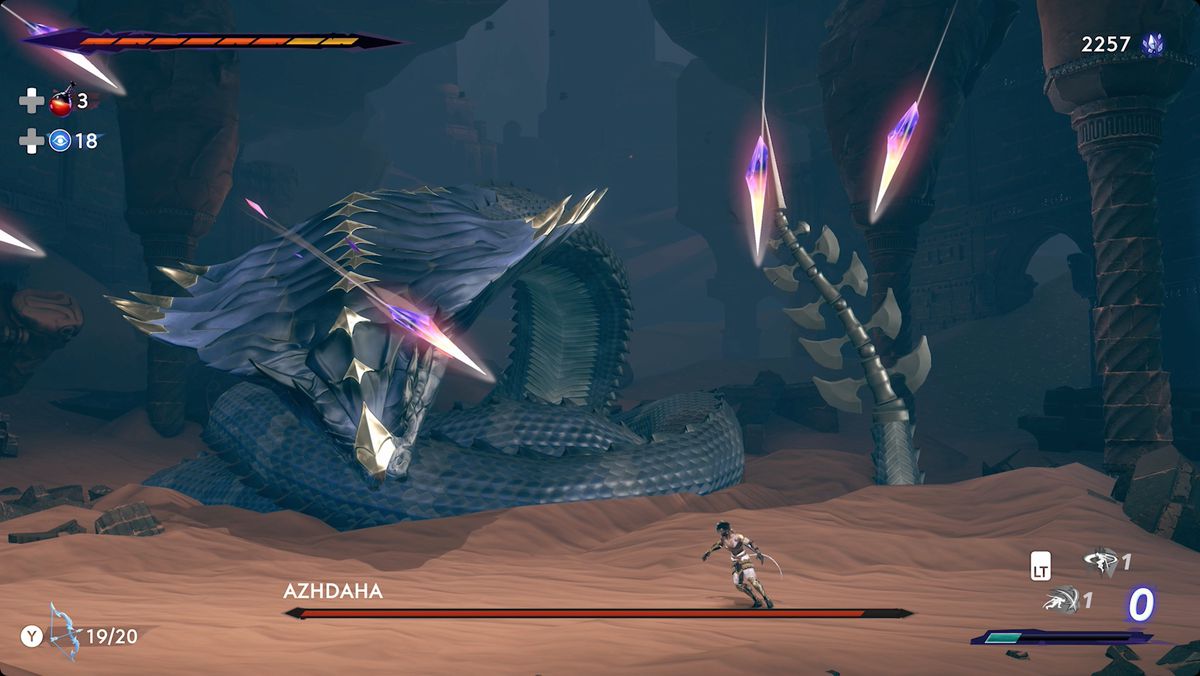 Prince of Persia: The Lost Crown Azhdaha boss fight crystal spear attack