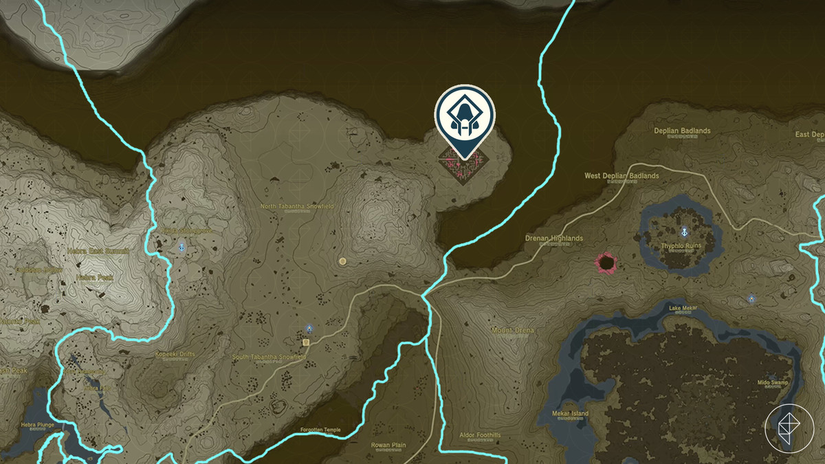 نقشه ای که هزارتوی شمالی لومی را در Zelda: Tears of the Kingdom نشان می دهد