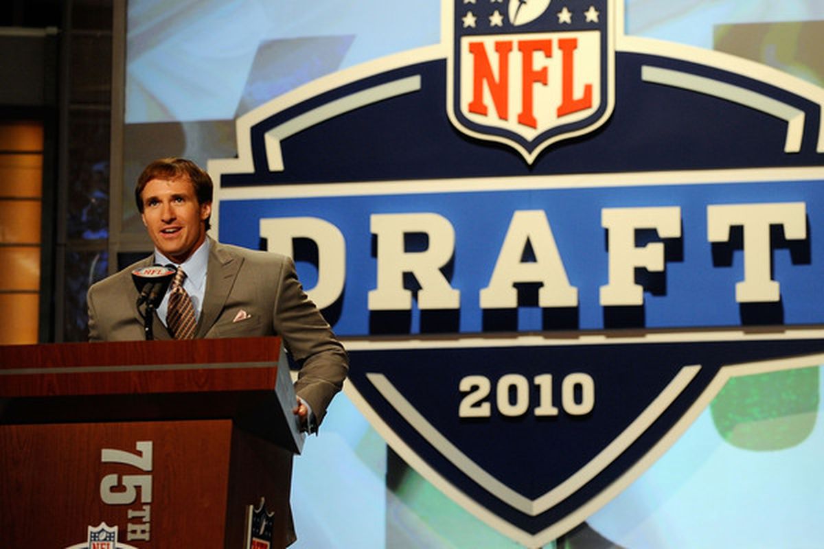 The New Orleans Saints select: Who cares! Where's my contract?! (Photo by Jeff Zelevansky/Getty Images)