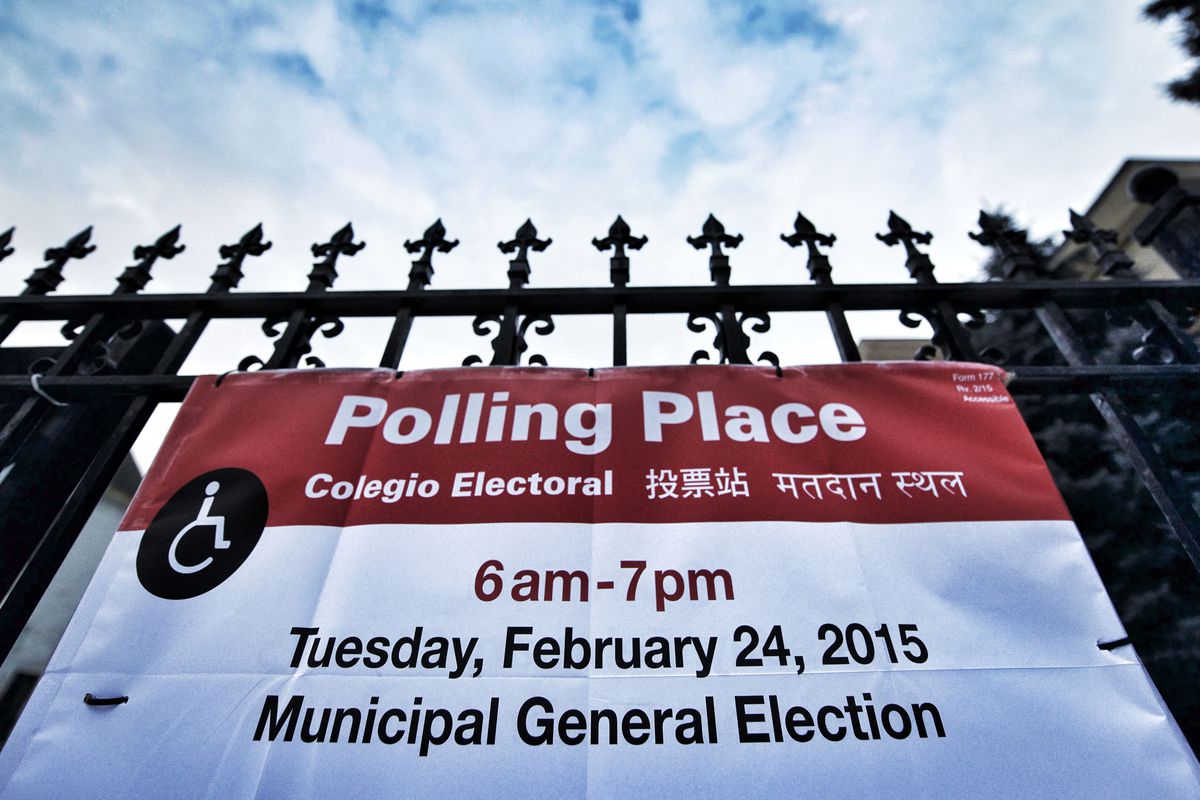 A polling place in the 47th Ward in 2015.
