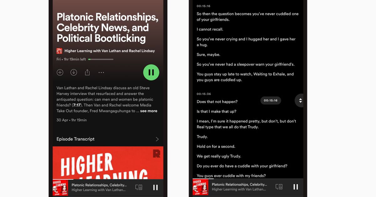 Spotify will auto-transcribe podcasts over the coming weeks