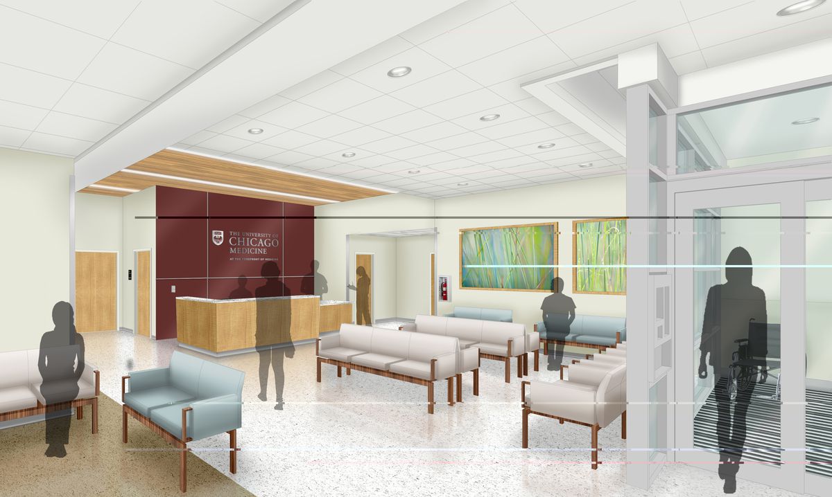 Lobby in Emergency Department Trauma Center. | Provided rendering