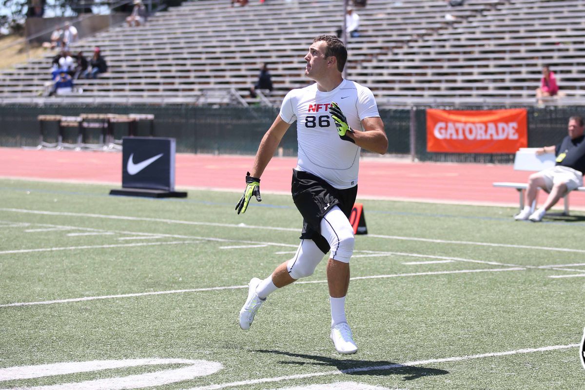 Tyler Petite goes out for a pass in Nike's The Opening.