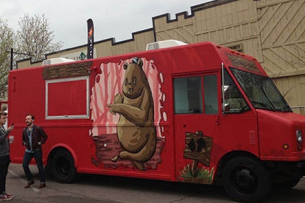 Denton's Shiitake Swerve truck has what appears to be a stoned bear on it. 
