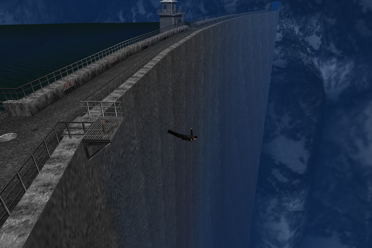 James Bond jumping from the Dam in GoldenEye 007
