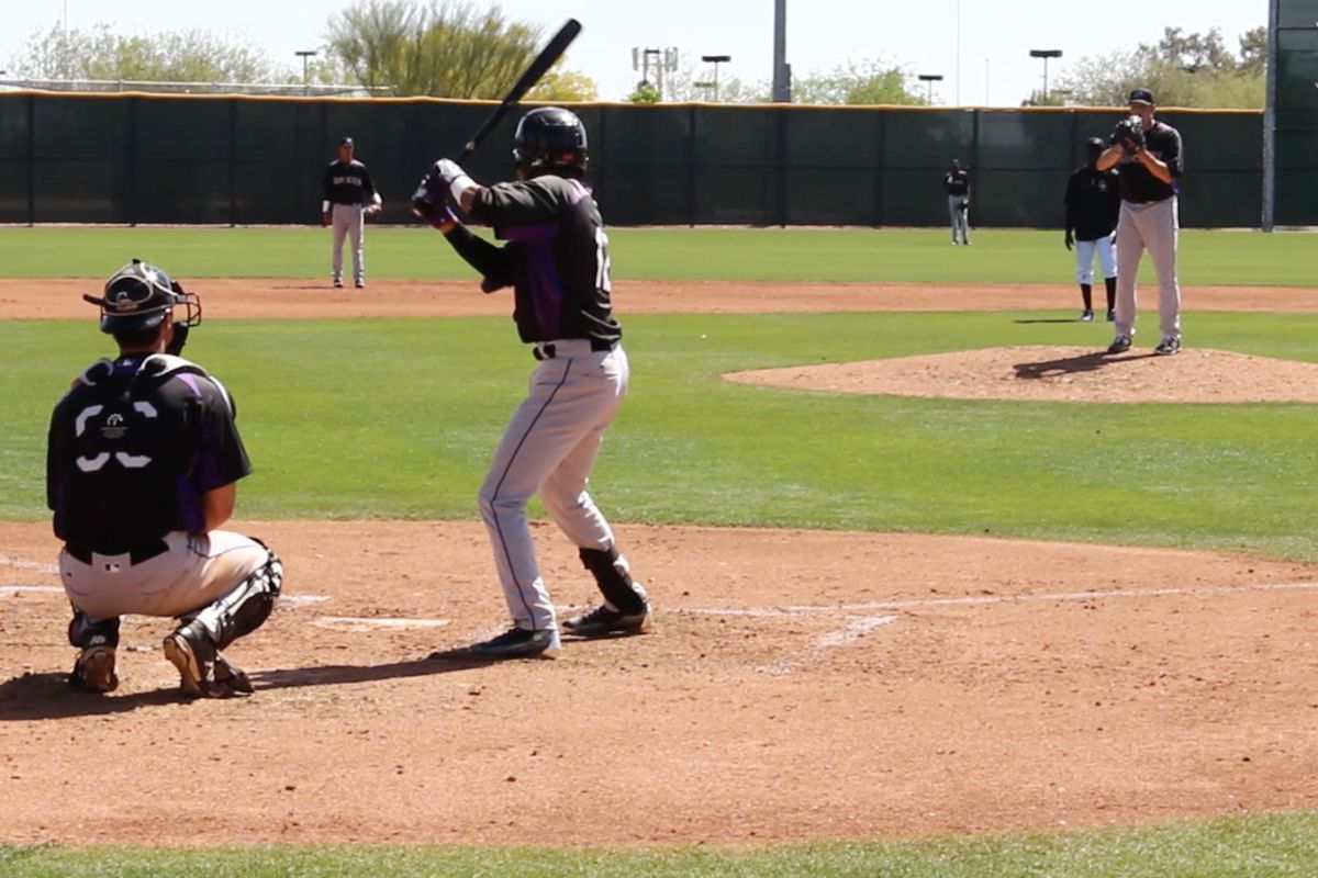 Watch Colorado Rockies minor leaguer Parker French face hitters in an intrasquad scrimmage.