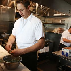 Sous chef Joe DiMeo, left, and line cook Ben Delgado prepare for lunch at Pago in 2010 in Salt Lake City. The Salt Lake restaurant was named the 2018 Best Restaurant in Utah by Salt Lake magazine.