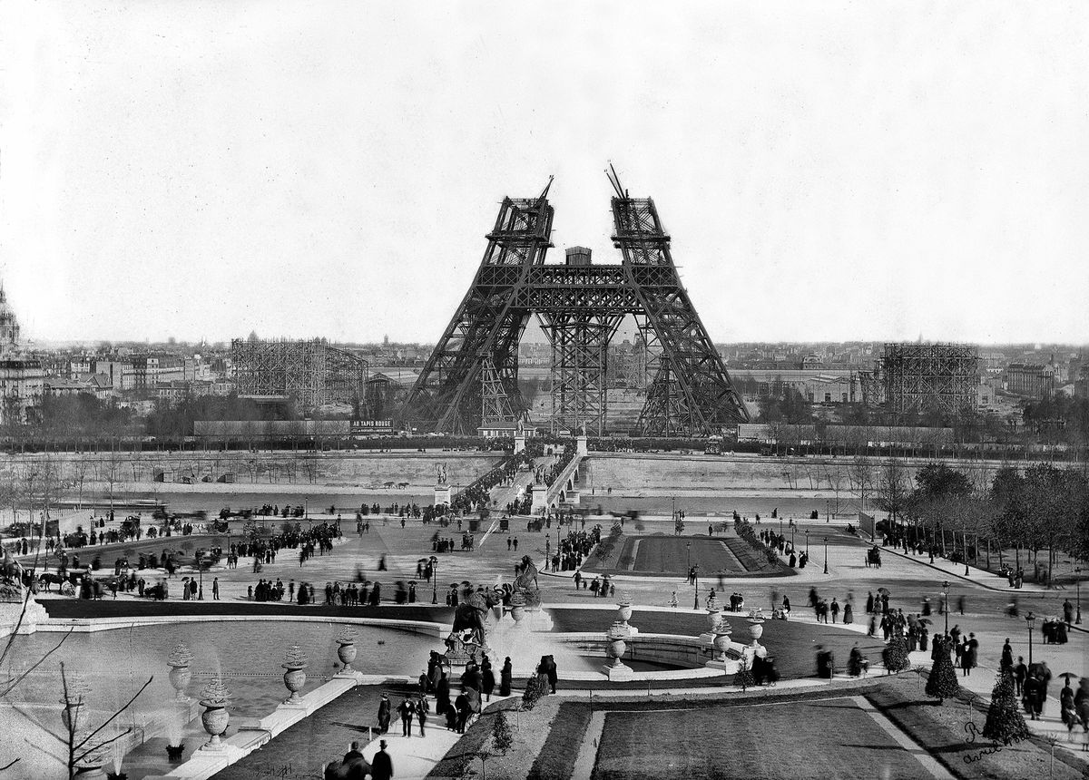 The Eiffel Tower in January, 1888.