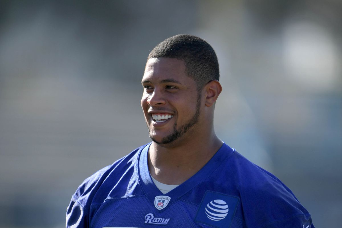 Los Angeles Rams OL Rodger Saffold at Training Camp