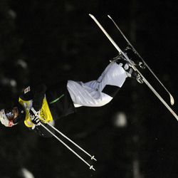 Mikael Kingsbury (CAN) competes during the men's moguls finals at Deer Valley Ski Resort on Thursday, Jan. 9, 2014.