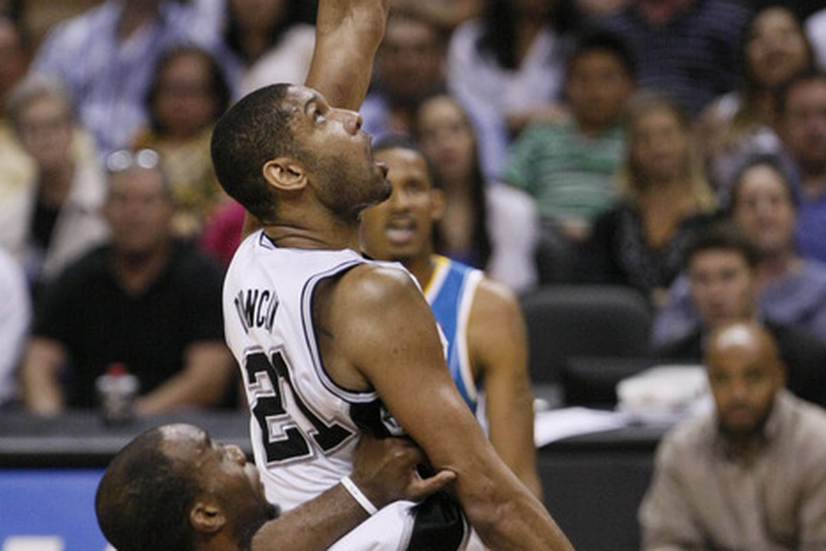 It didn't take Tim Duncan long to score 19 points in this one. The Spurs were way too good for the Hornets.