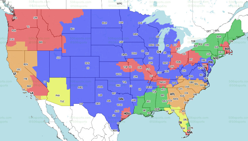 NFL FOX broadcast map - Week 2