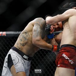 Max Griffin and Zelim Imadaev battle at UFC 236.