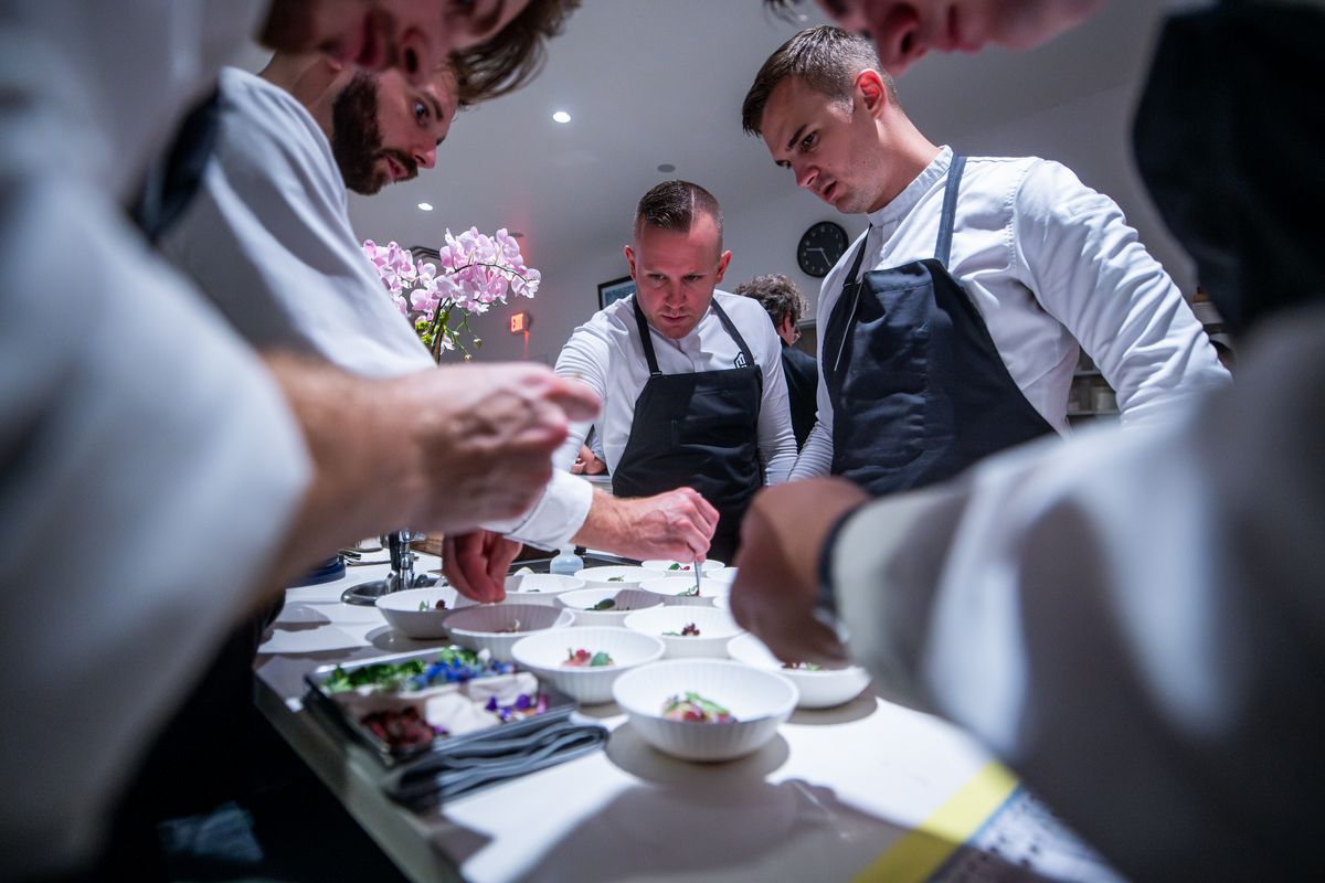 Ryan Ratino (center) with other chefs from Jônt in Washington D.C.