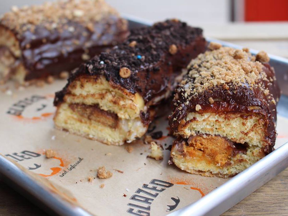 Candy bar-stuffed Long Johns at Glazed & Infused