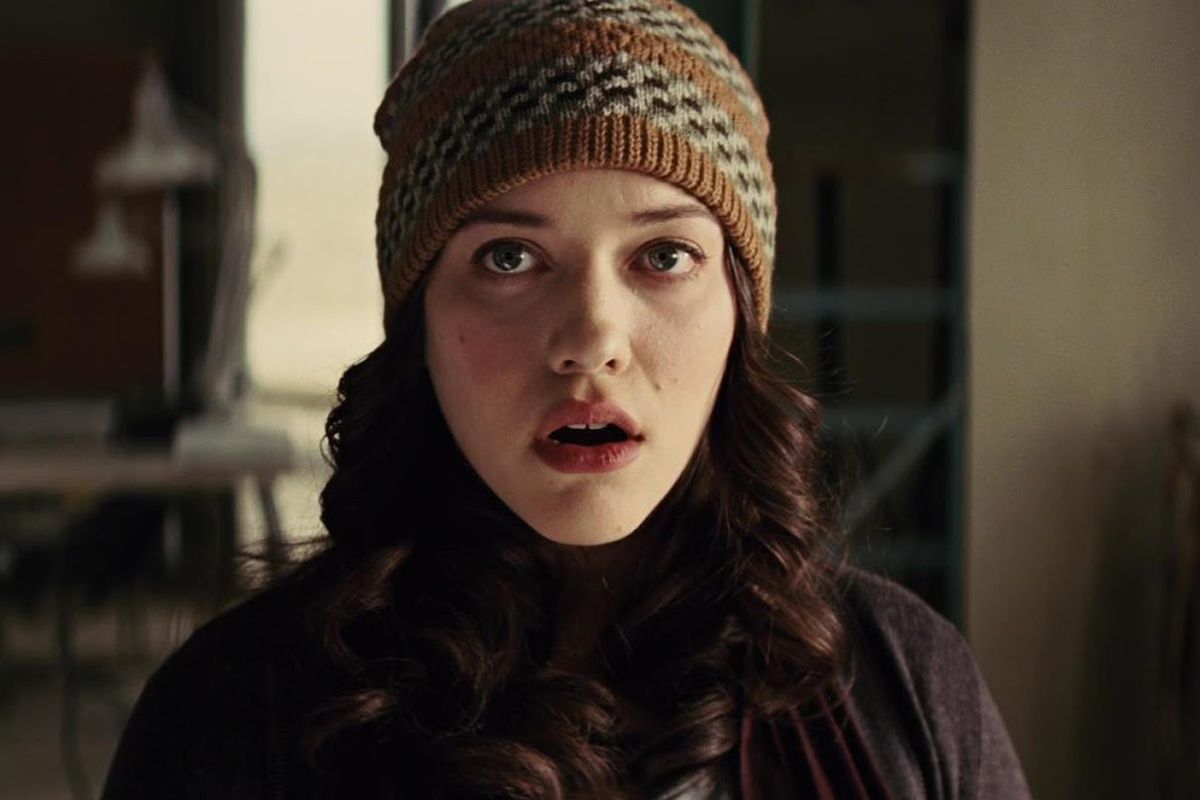 kat dennings as darcy in thor the dark world gasping like she just found out she was in thor the dark world