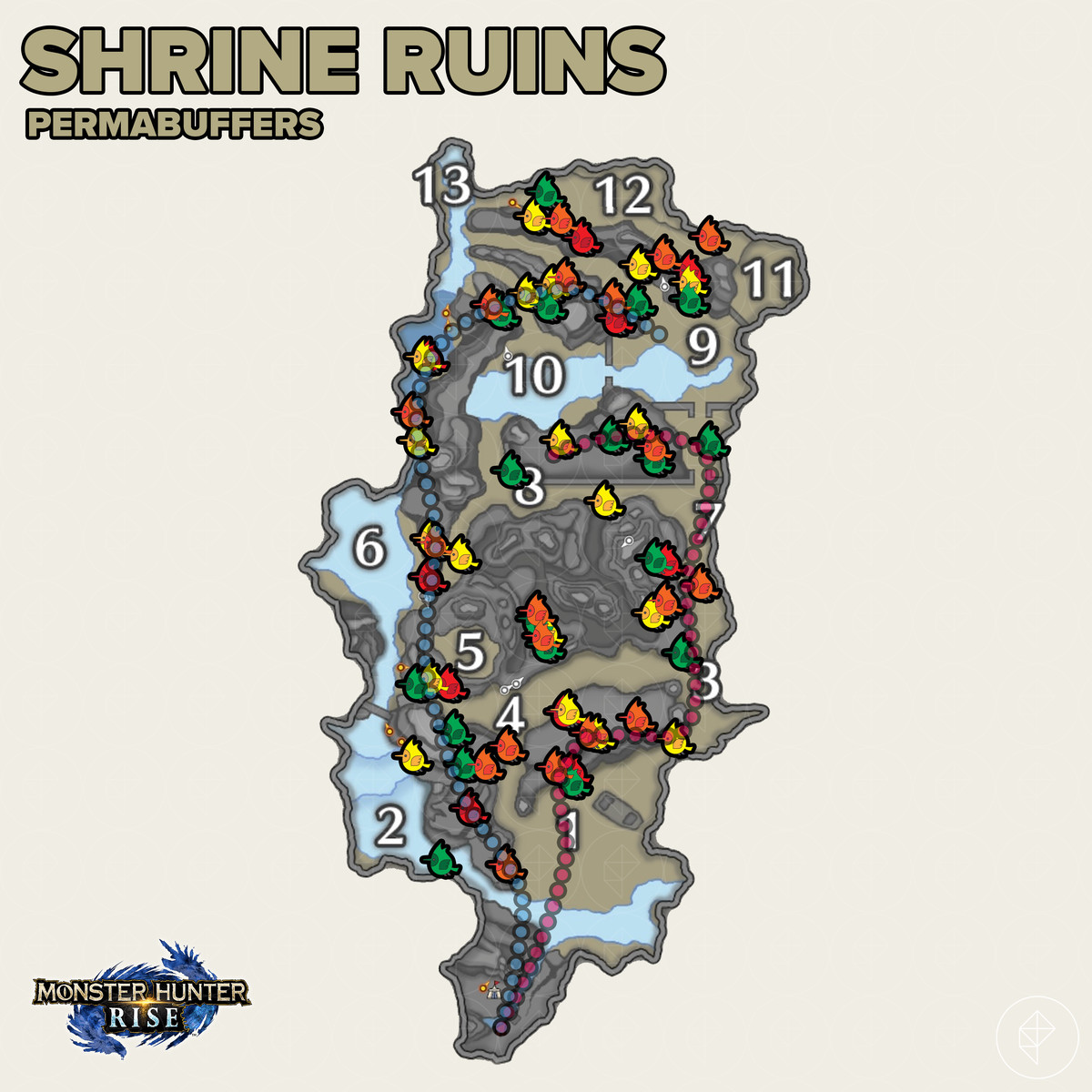 Monster Hunter Rise guide: Best Shrine Ruins permabuffer spiribirds routes