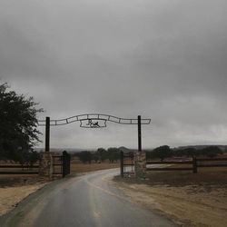 This Thursday, Jan. 22, 2015 photo shows the front entrance of the Rough Creek Lodge resort near Glen Rose, Texas. Eddie Ray Routh, an Iraq war veteran who was battling post-traumatic stress disorder and other personal issues is scheduled to stand trial in nearby Stephenville, Texas in the slayings of two men who were trying to help him, former Navy SEAL sniper Chris Kyle and Chad Littlefield. The two were found dead at the gun range here on Feb. 2, 2013.