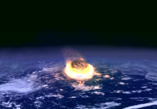An asteroid absolutely wipes out the earth