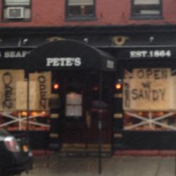 Is Pete's Tavern open? Pete's Tavern is open. [<a href="https://twitter.com/ajbaran/status/262967467238903808/photo/1">@ajbaran / Twitter</a>]