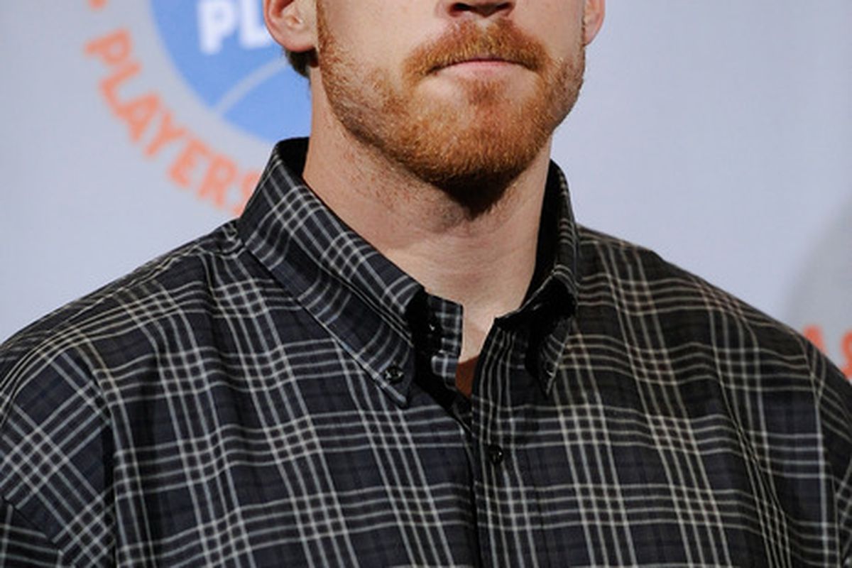 NEW YORK, NY - NOVEMBER 10:  Matt Bonner attends a press conference after the NBA and NBA Player's Association met to negotiate the CBA at The Helmsley Hotel on November 10, 2011 in New York City.  (Photo by Patrick McDermott/Getty Images)