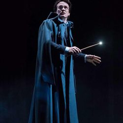 Harry Potter (Jamie Parker) has his wand at the ready in "Harry Potter and the Cursed Child."