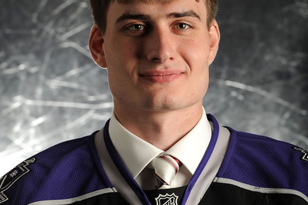 LOS ANGELES, CA - JUNE 26:  Maxim Kitsyn, drafted in the sixth round by the Los Angeles Kings, poses for a portrait during the 2010 NHL Entry Draft at Staples Center on June 26, 2010 in Los Angeles, California.  (Photo by Harry How/Getty Images)