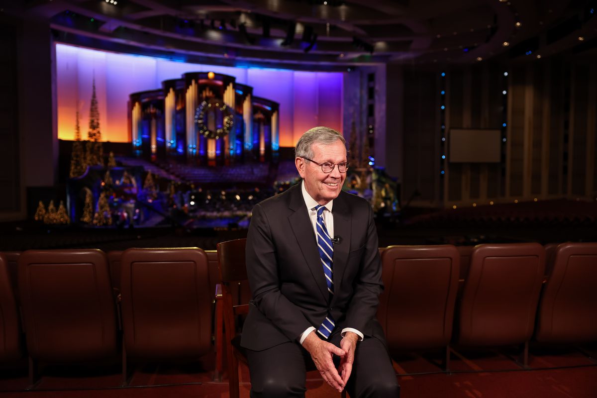 Michael Leavitt, president of The Tabernacle Choir at Temple Square, gives an interview.
