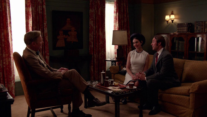 Pete and Trudy attend an important meeting on Mad Men.