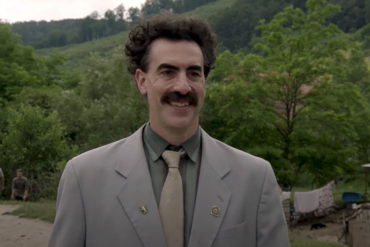 A still image of Borat from the Borat sequel