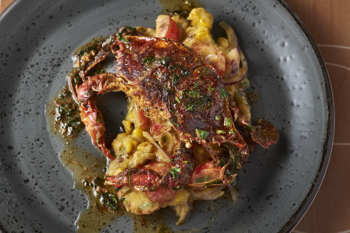 Soft shell crab over roasted cream corn from the William Hill Sportsbook