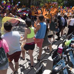 Spectators watching and enjoying the 49th Pride Parade. | Rick Majewski/For the SunTimes.