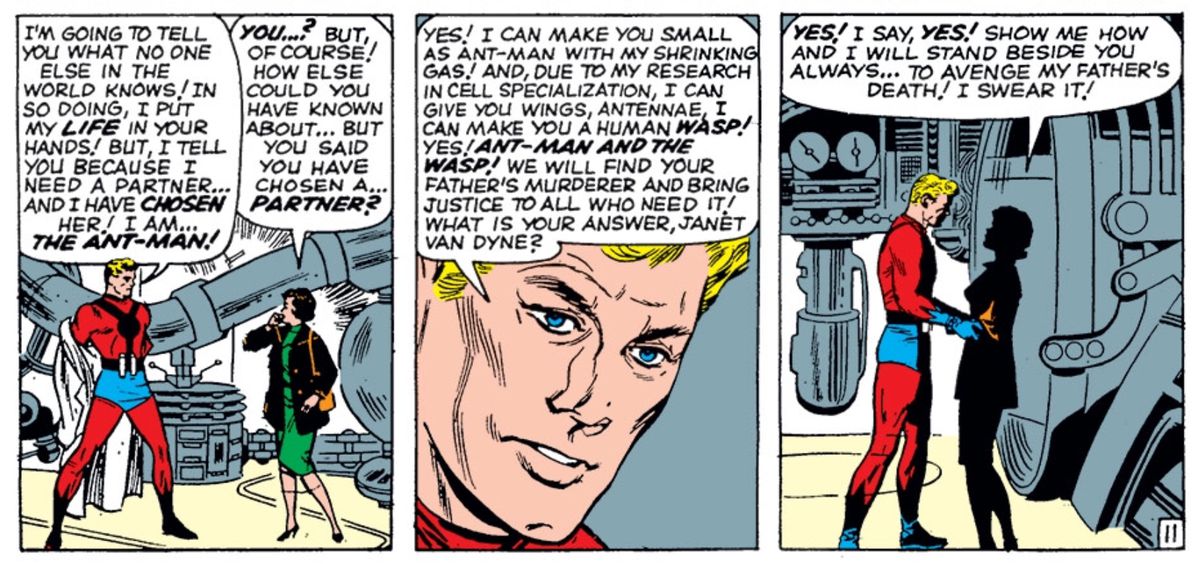 Hank Pym and Janet van Dyne in Tales to Astonish #44, Marvel Comics (1963). 