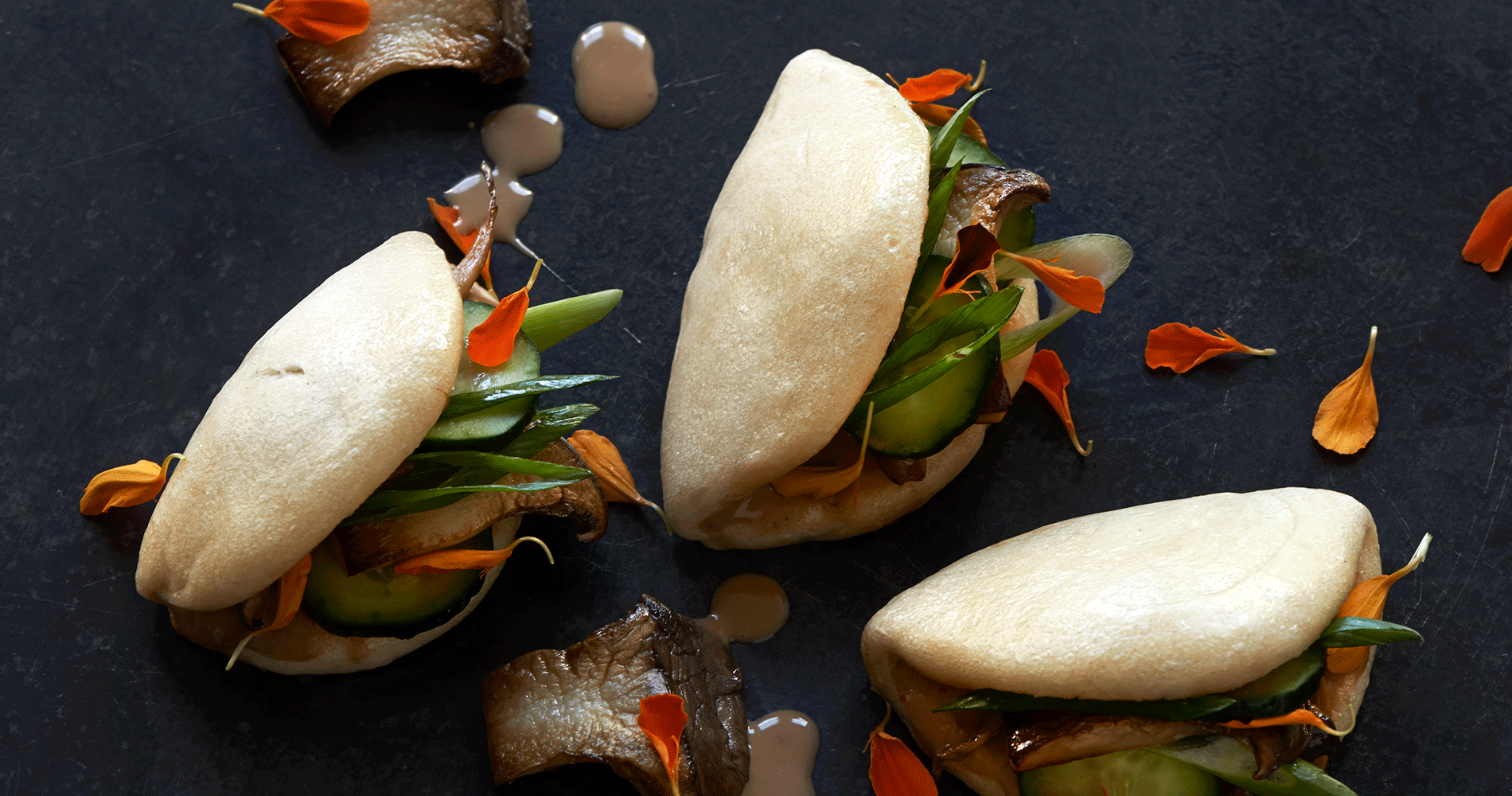 Steamed buns filled with veggies
