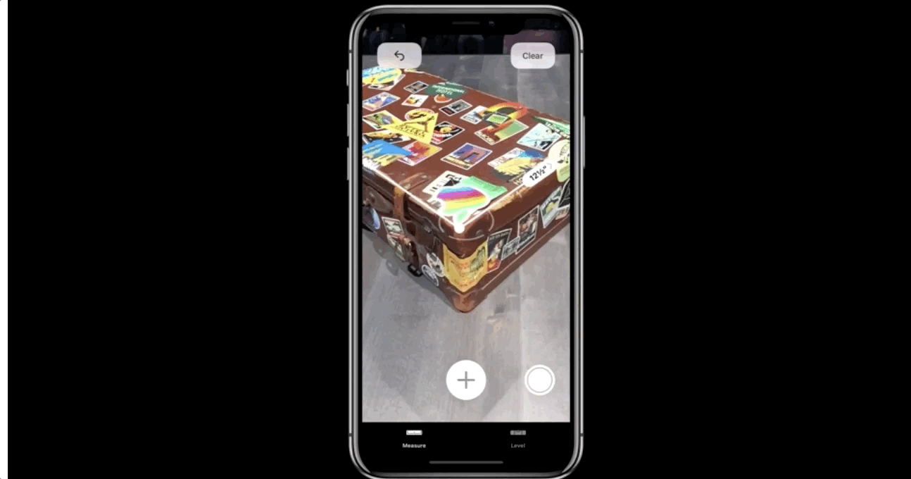 GIF of Apple’s new 3D AR measuring tool from WWDC 2018