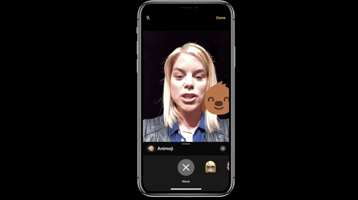 GIF of Apple’s new Memoji feature that debuted at WWDC 2018