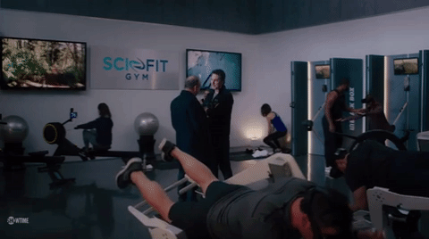 GIF of people working out at Sci-Fit Gym