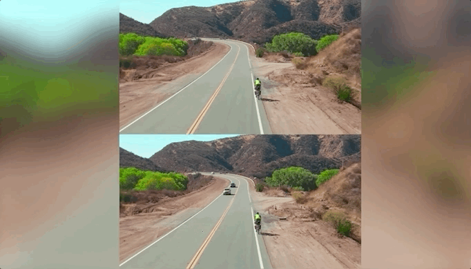 Une séquence vidéo où l'utilisateur d'After Effects à choisi de retirer les voitures