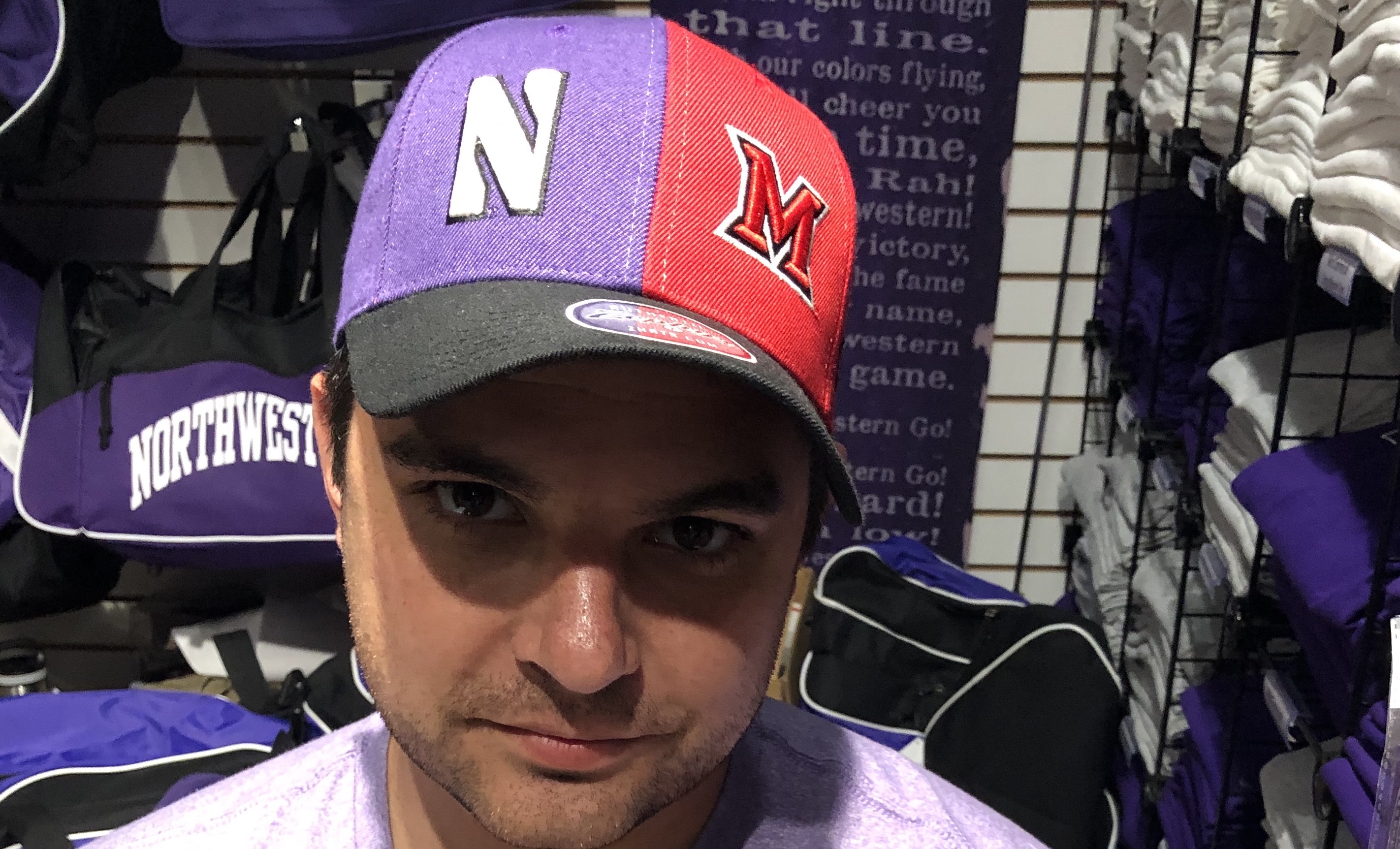 NCAA Northwestern Wildcats Youth Outerstuff Retro Bar Script Flat Brim Snapback Hat Team Color Youth One Size