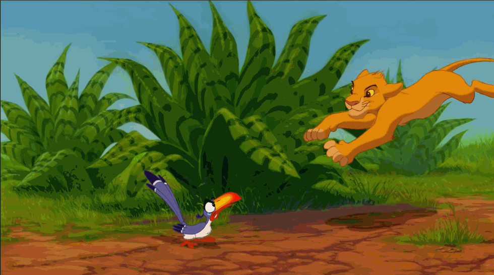 The color of the nearby foliage changes when Simba begins to sing.