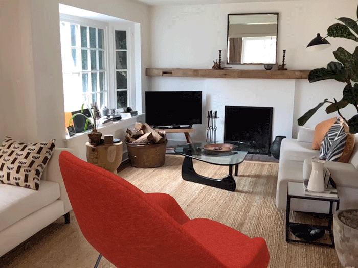 GIf of womb chair in living room