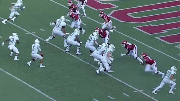 Last one since you get the point. SEC refs let Arkansas get away with a hold on this one, but... Jesus Christ, isn’t it difficult to throw with balls this big?