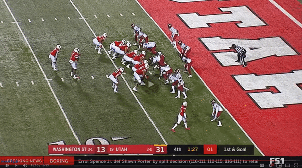 QB Tyler Huntley makes a nice cut as he keeps it himself for the TD.