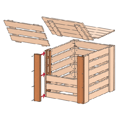 Assemble Parts Of Wooden Compost Bin