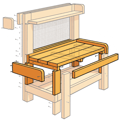Illustration of making the work surface.
