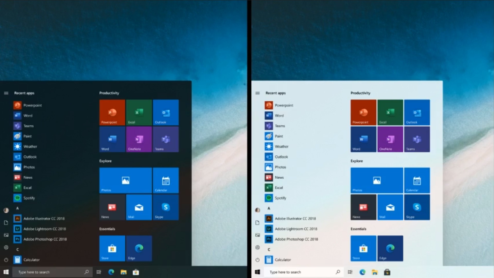 Microsoft присматривается к новому «Пуску» в Windows 10 — без разноцветных живых плиток