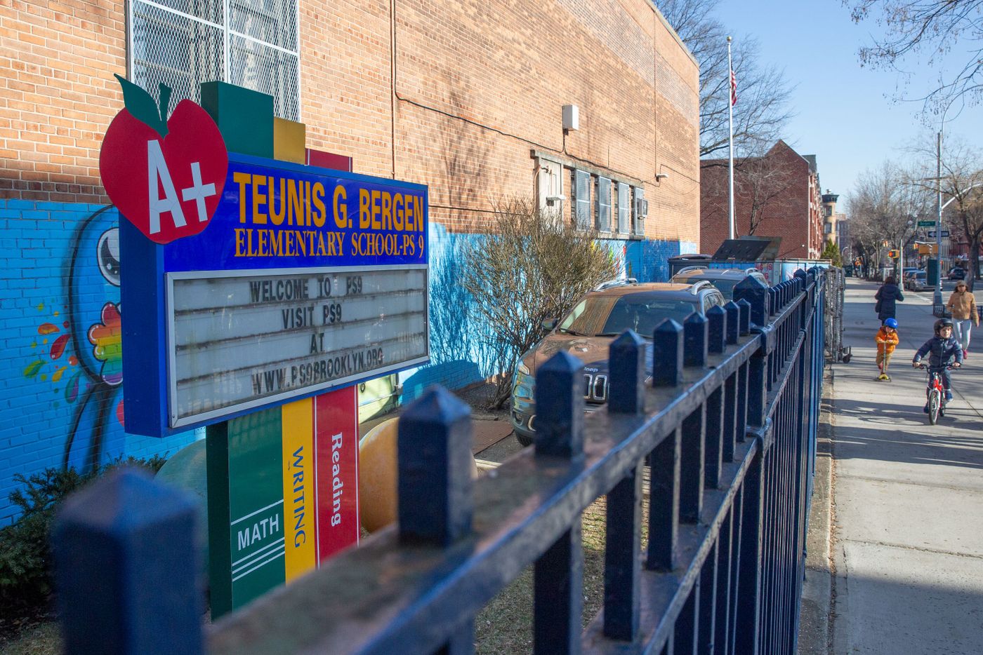 Teunis G. Bergen Elementary School is now named after Sarah Smith Tompkins Garnet, but the signage hasn’t changed.